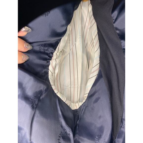 Lauren Ralph Lauren Black Watch Plaid Wool Blazer Satin Lapel 44 Lined 1 Button - Picture 4 of 6